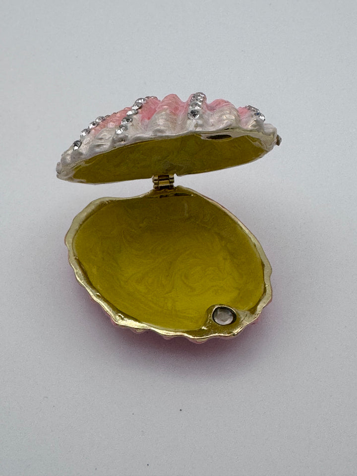 Jeweled Enamel Shell Trinket Box
