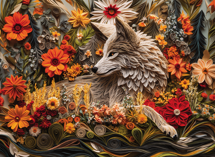 Wildflower Wolf - 1000 Piece Puzzle
