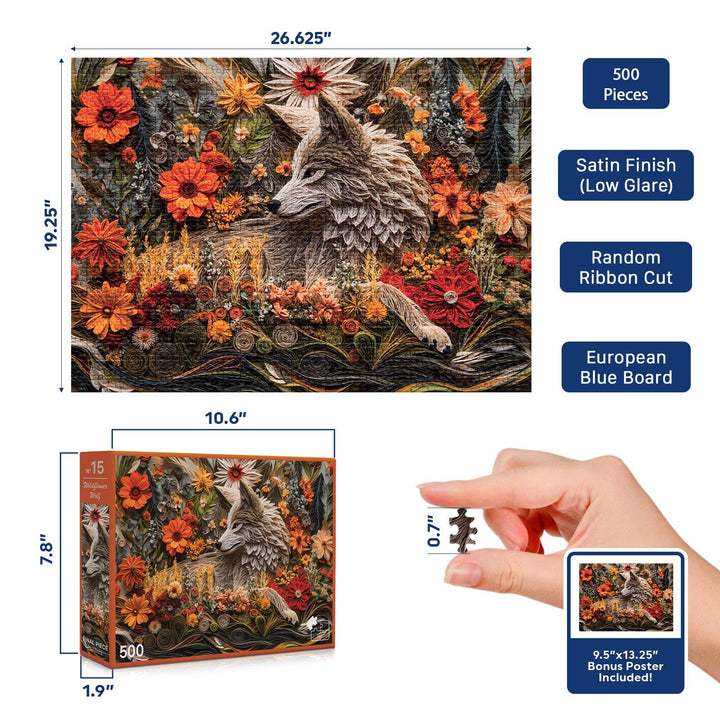 Wildflower Wolf - 1000 Piece Puzzle