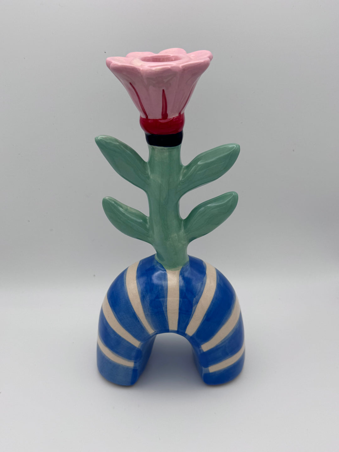 Ceramic Flower Taper Candle Holder
