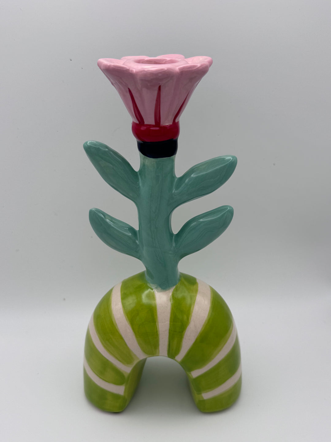 Ceramic Flower Taper Candle Holder