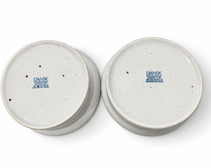 Vintage Stoneware Blue Mist Bowls, Set of 2