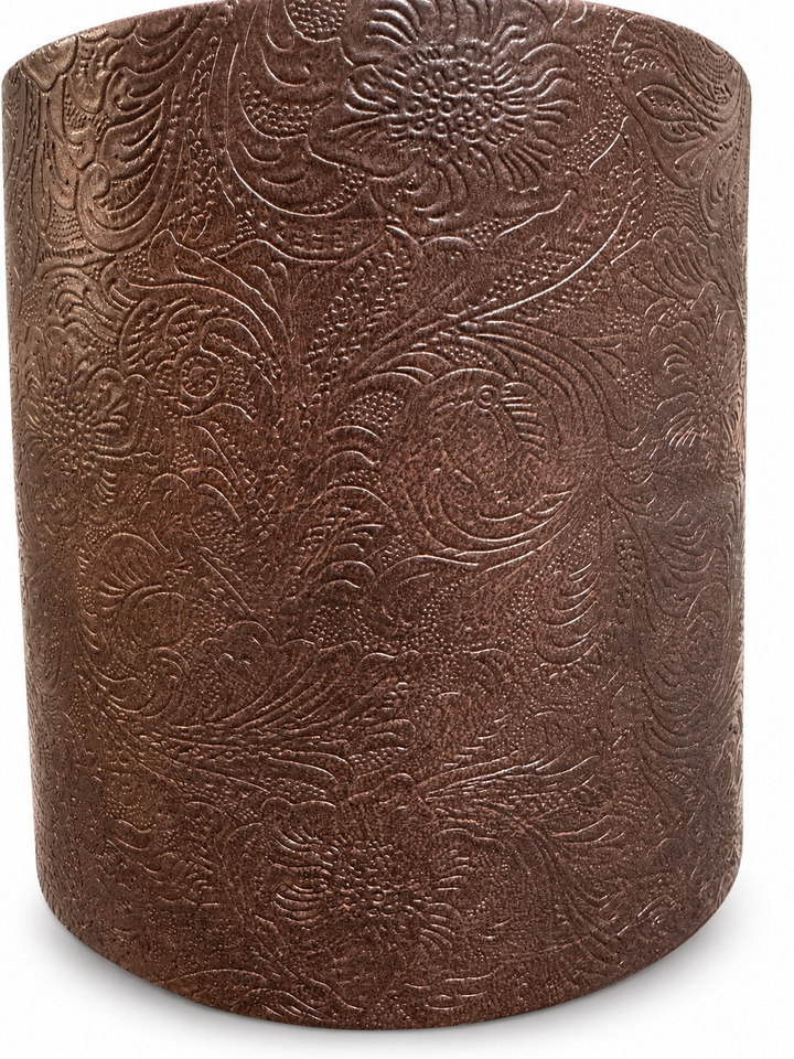 Embossed Faux Leather Ice Bucket - Made in USA