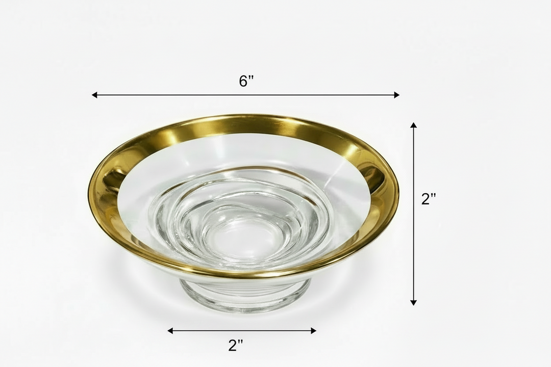 Gold-Rimmed Glass Catchall Bowl