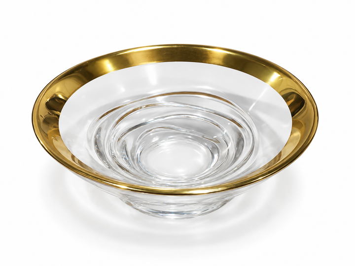 Gold-Rimmed Glass Catchall Bowl