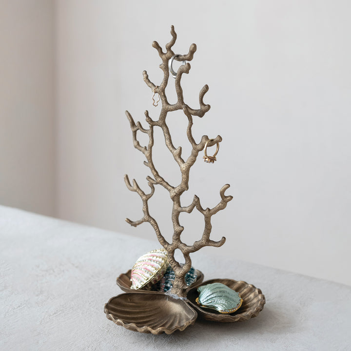 Jeweled Enamel Shell Trinket Box