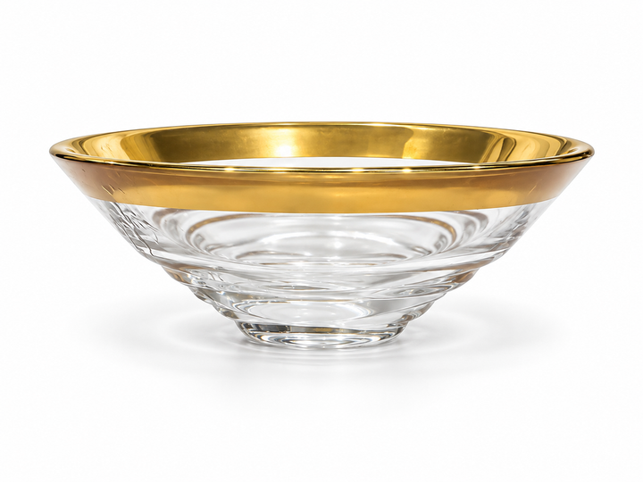Gold-Rimmed Glass Catchall Bowl