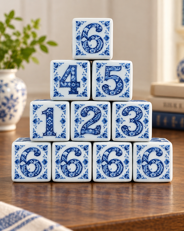 Blue &amp; White Chinoiserie Dice - 2 Styles
