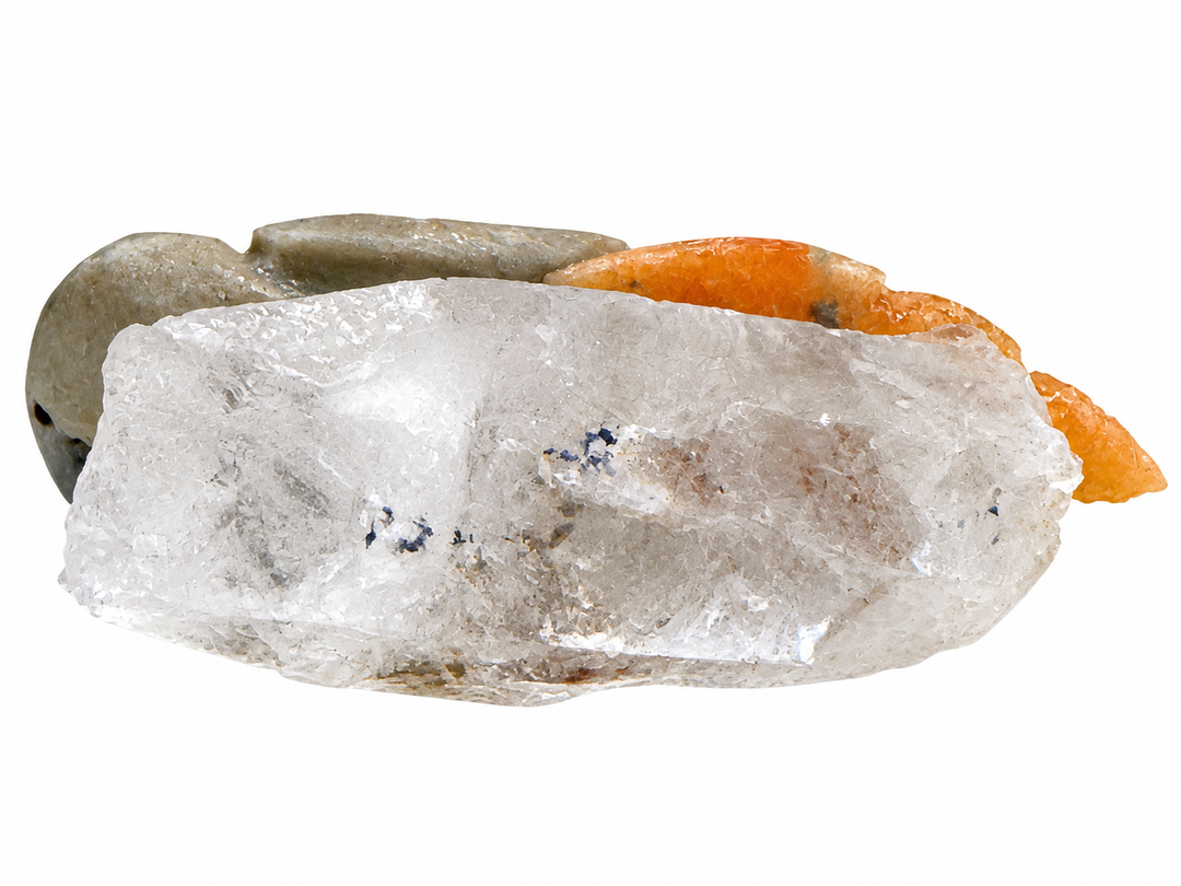 Vintage Brazilian Hand-Carved Bird on Quartz