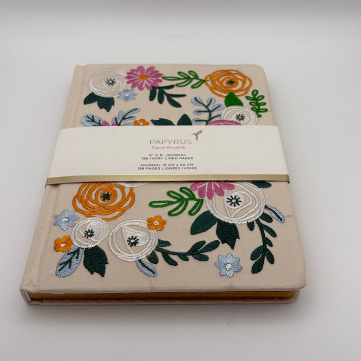 Papyrus Embroidered Floral Journal