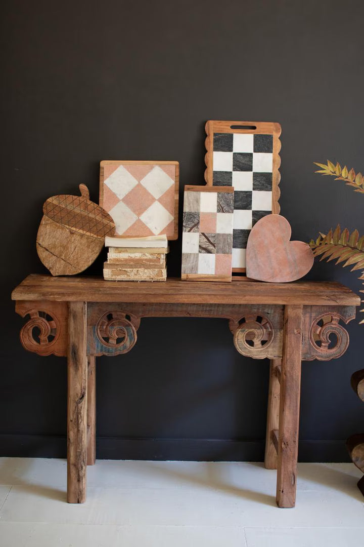 Marble and Wood Checkered Serving Board