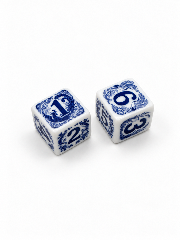 Blue &amp; White Chinoiserie Dice - 2 Styles