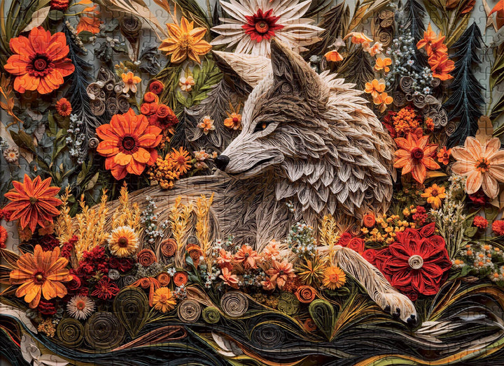 Wildflower Wolf - 1000 Piece Puzzle