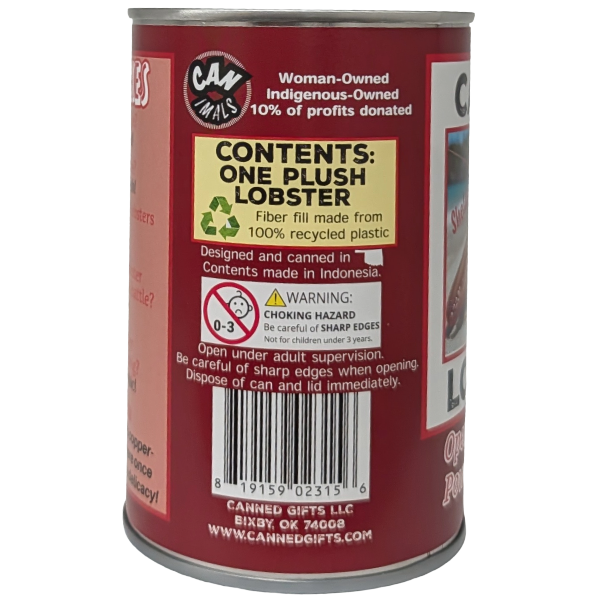 Canned Plush Animals | Lobster &amp; Sea Turtle