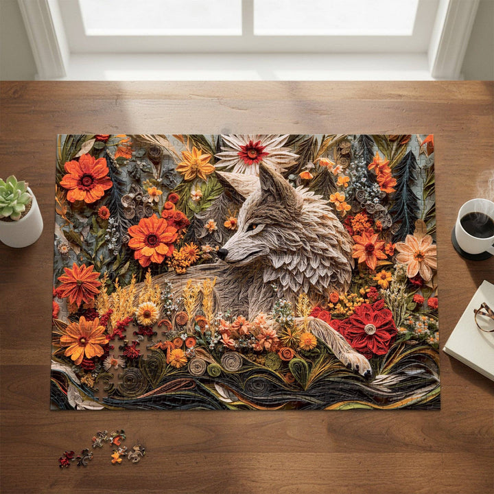 Wildflower Wolf - 1000 Piece Puzzle