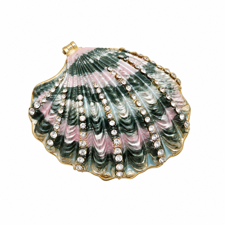 Jeweled Enamel Shell Trinket Box