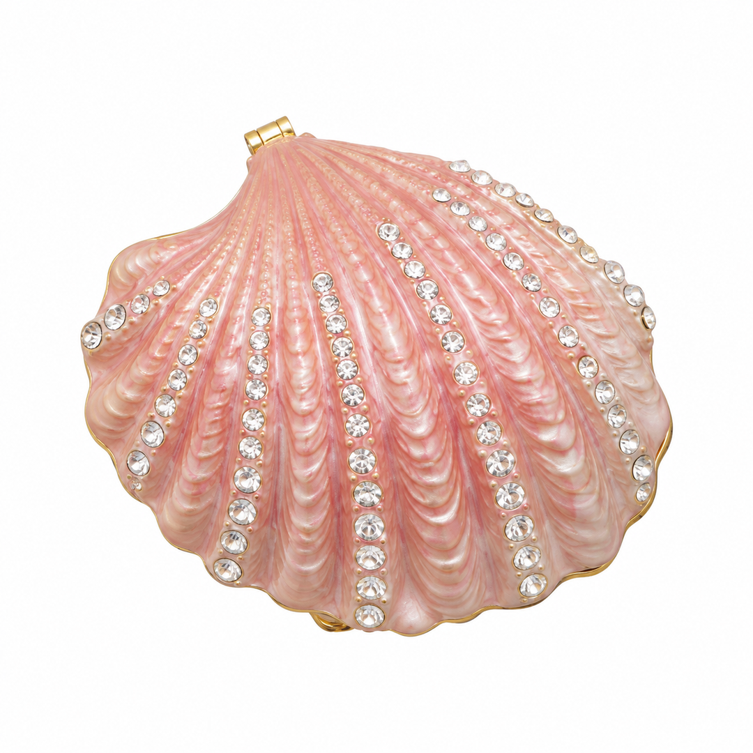 Jeweled Enamel Shell Trinket Box